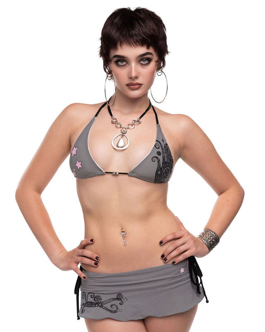 Grey Celestial Swirl Bikini Skirt