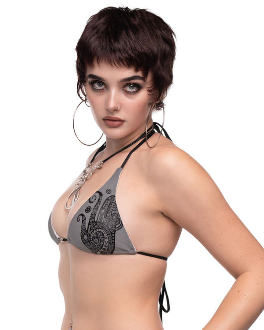 Grey Celestial Swirl Bikini Top