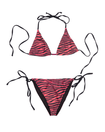 Hot Pink Striped Zebra Bikini Bottom